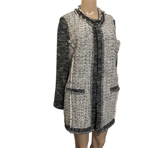 Chico's Black and White Tweed Blazer
